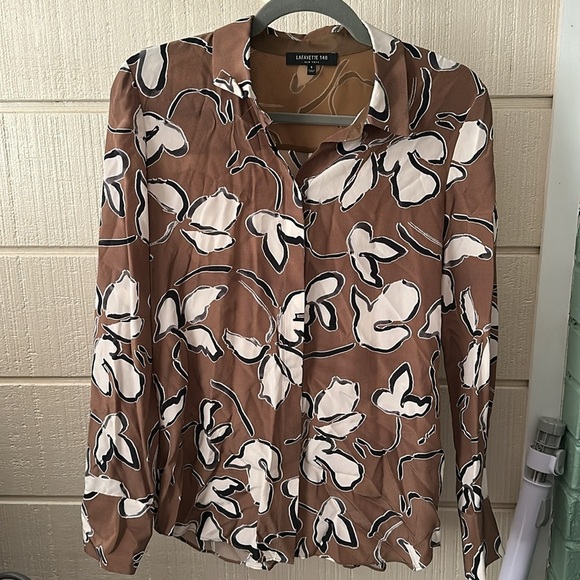 Lafayette 148 New York Silk Scottie Blouse small - Picture 3 of 8